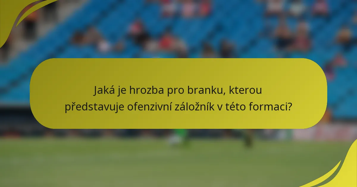 Jaká je hrozba pro branku, kterou představuje ofenzivní záložník v této formaci?